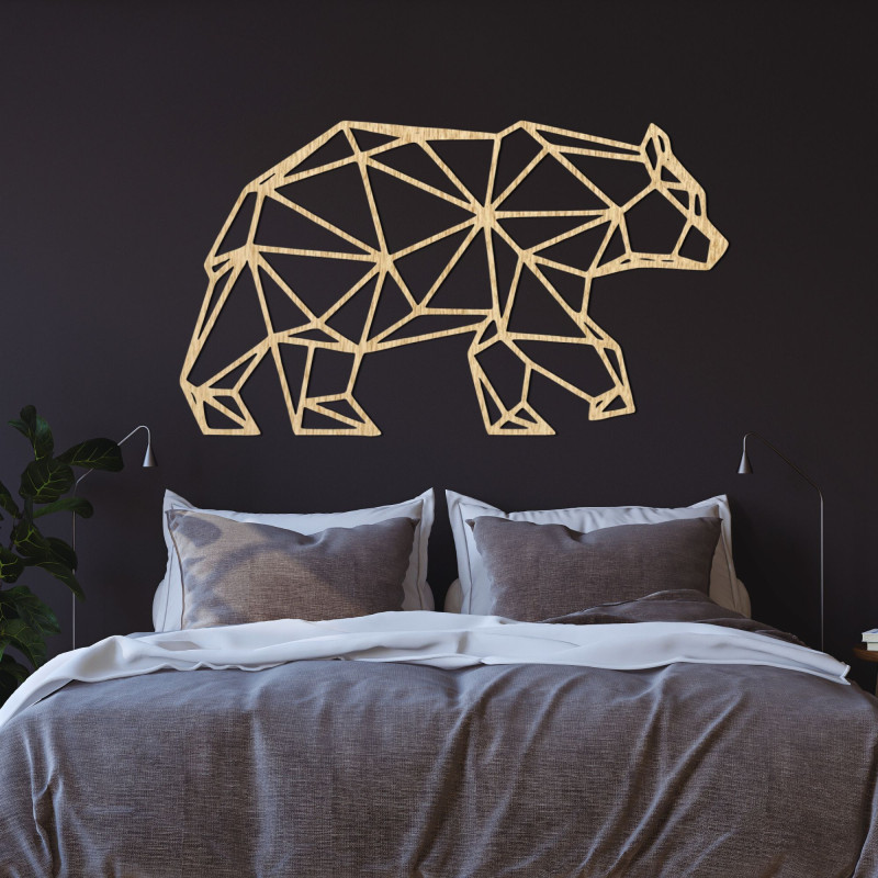 Urs geometric din lemn pentru decorațiuni de perete - URSUS