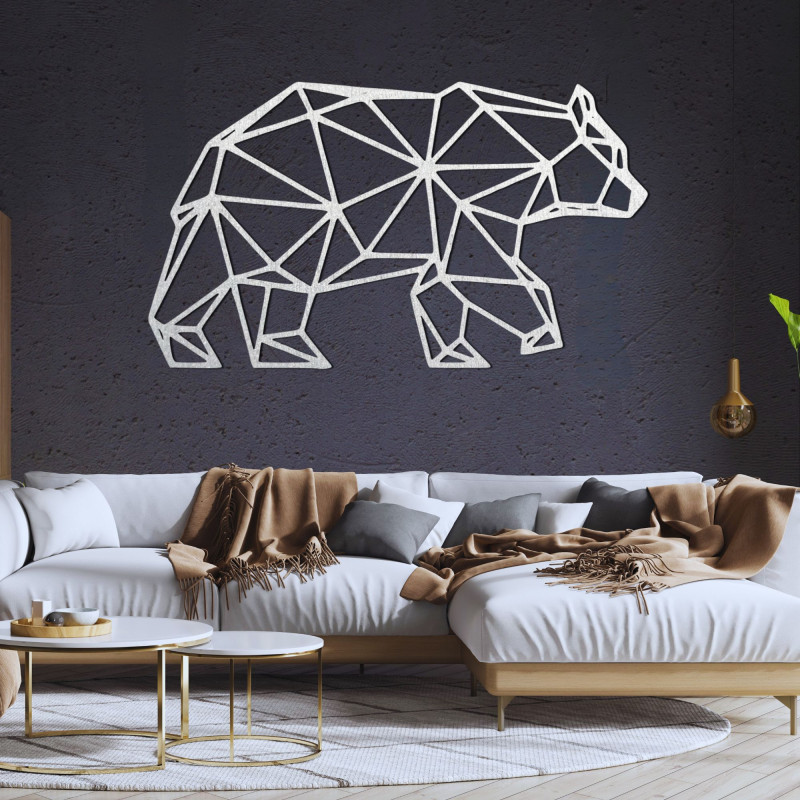 Urs geometric din lemn pentru decorațiuni de perete - URSUS