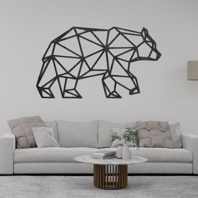 Urs geometric din lemn pentru decorațiuni de perete - URSUS