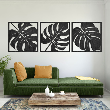 Decorațiune murală din lemn cu monstera - SALAS