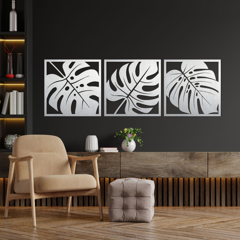 Decorațiune murală din lemn cu monstera - SALAS