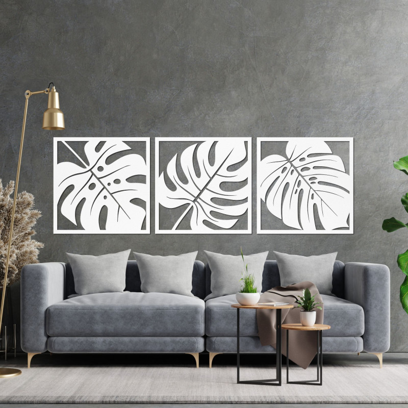 Decorațiune murală din lemn cu monstera - SALAS