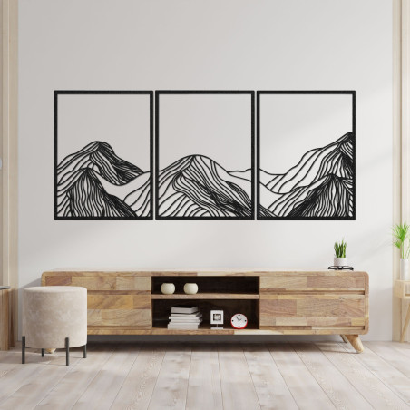Decorațiune murală cu trei piese cu flori - un tablou modern pentru sufragerie, cu un design natural.