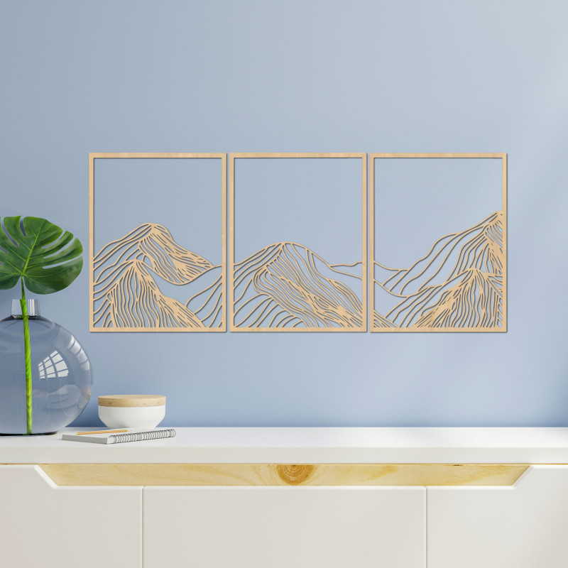 Decorațiune murală cu trei piese cu flori - un tablou modern pentru sufragerie, cu un design natural.