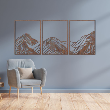 Decorațiune murală cu trei piese cu flori - un tablou modern pentru sufragerie, cu un design natural.
