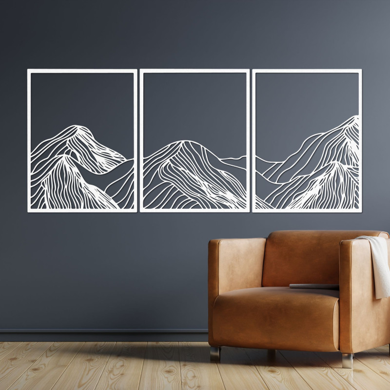 Decorațiune murală cu trei piese cu flori - un tablou modern pentru sufragerie, cu un design natural.