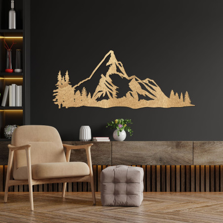 Decorațiune murală din lemn Munți Majestic - MAGNUS