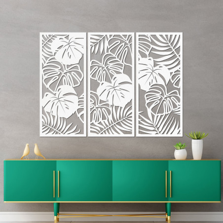 Decorațiune murală elegantă cu motiv exotic de frunze