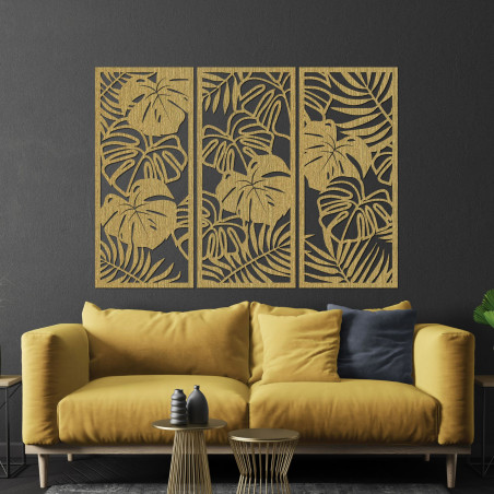 Decorațiune murală elegantă cu motiv exotic de frunze
