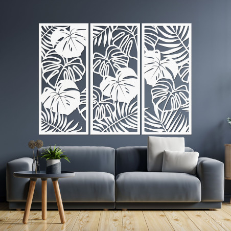 Decorațiune elegantă de perete cu motiv de frunze de monstera