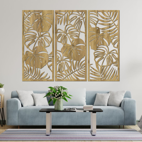 Decorațiune elegantă de perete cu motiv de frunze de monstera
