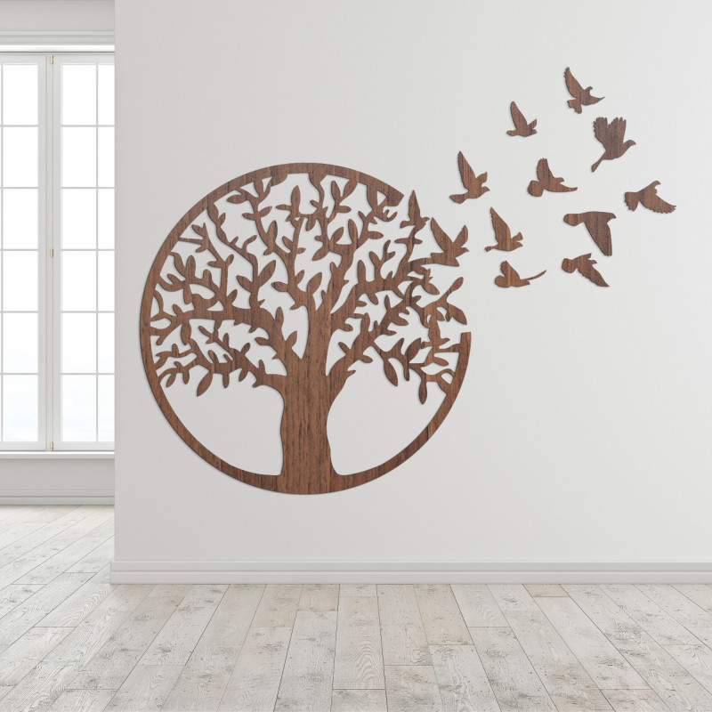 Tablou din lemn Copacul vieții: Panou decorativ rustic pentru casă