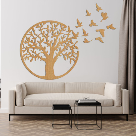 Tablou din lemn Copacul vieții: Panou decorativ rustic pentru casă
