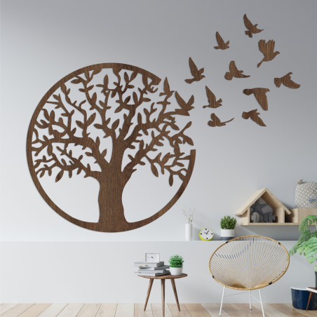 Tablou din lemn Copacul vieții: Panou decorativ rustic pentru casă