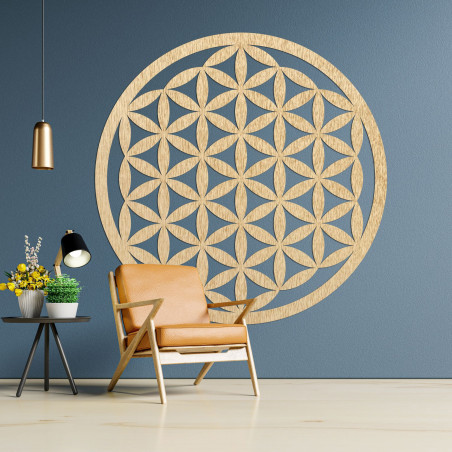 Decor de perete din lemn mandala floare de viață - VITAE