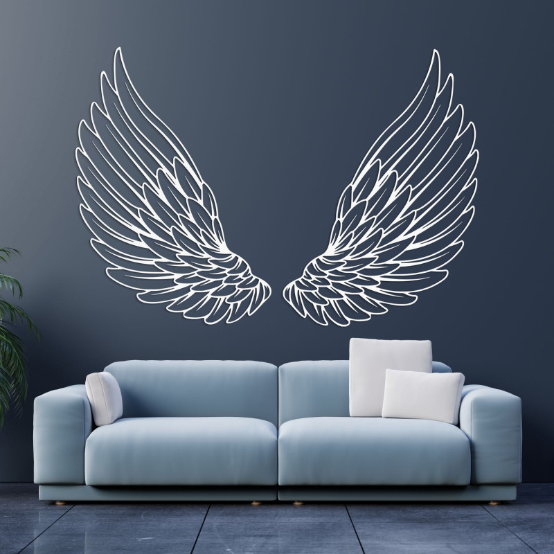 Decorațiune de perete din lemn cu aripi de înger