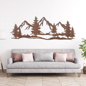 Decor de perete din lemn munți și pădure - ALPIUM 2
