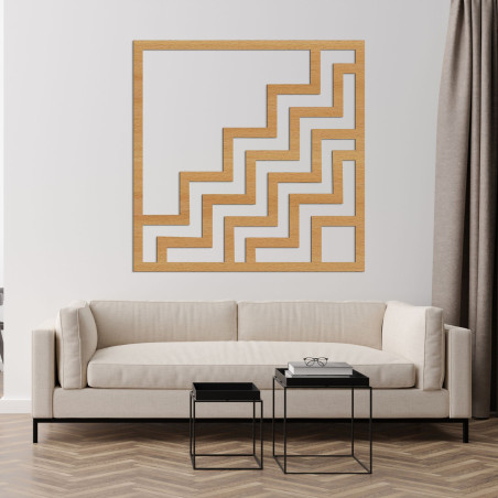 Decorațiune murală modernă din lemn cu un design geometric în zig-zag impresionant