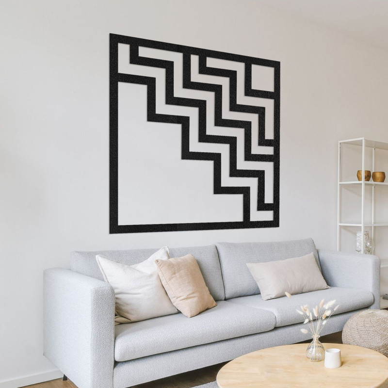 Decorațiune murală modernă din lemn cu un design geometric în zig-zag impresionant