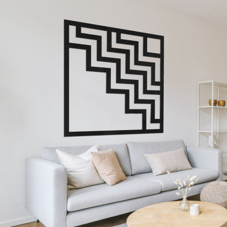 Decorațiune murală modernă din lemn cu un design geometric în zig-zag impresionant