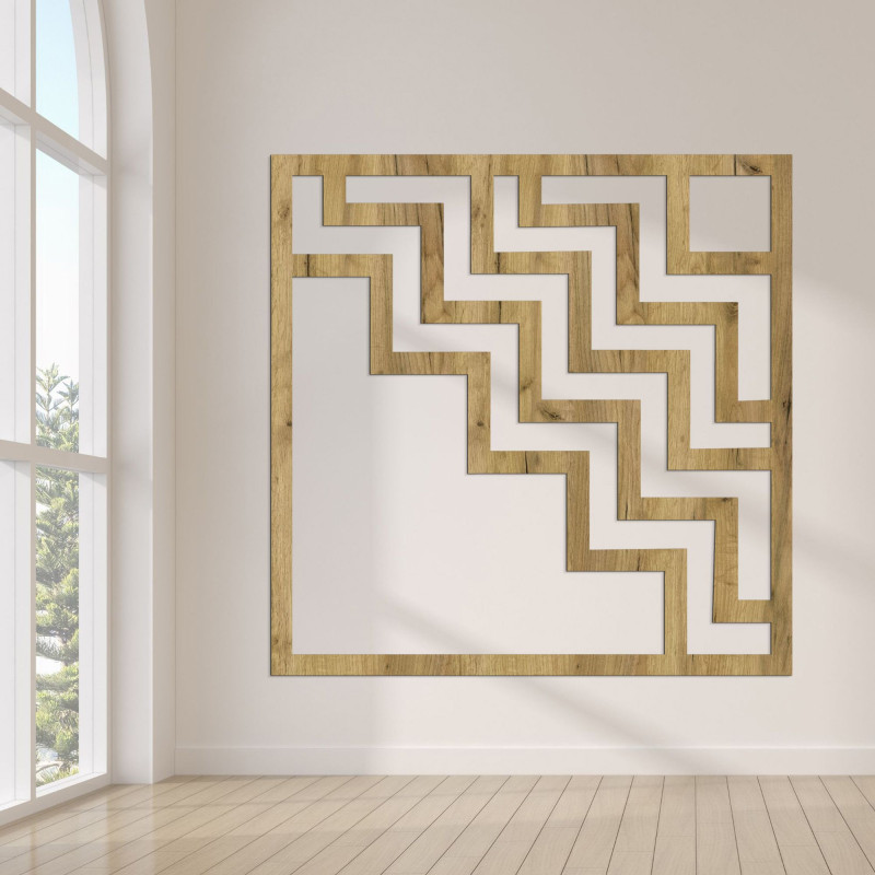 Decorațiune murală abstractă din lemn de culoare maro pentru un interior elegant