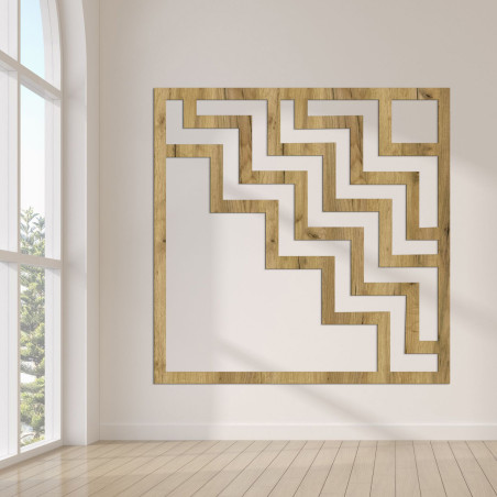 Decorațiune murală abstractă din lemn de culoare maro pentru un interior elegant