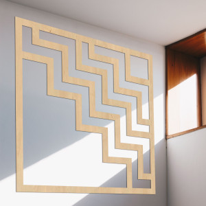Decorațiune murală modernă din lemn cu un design geometric în zig-zag impresionant 2