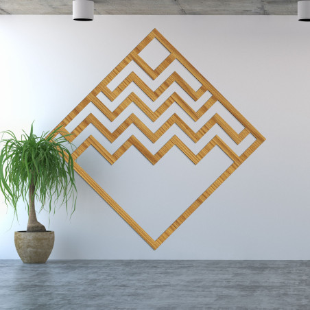Decorațiune murală abstractă din lemn de culoare maro pentru un interior elegant