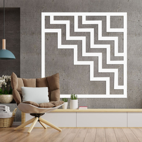 Decorațiune murală modernă din lemn cu un design geometric în zig-zag impresionant