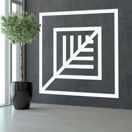 Decor din lemn pătrat cu frunze - ATALY