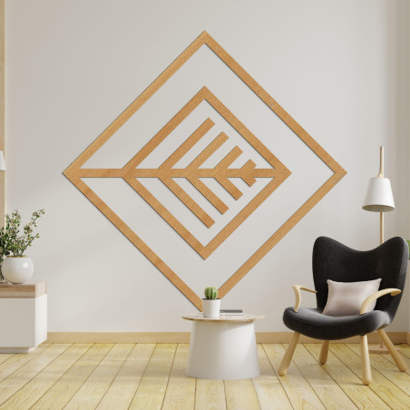 Tablou geometric din lemn cu design minimalist pentru perete