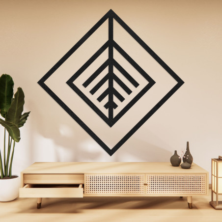 Decorațiune murală geometrică modernă din lemn pentru un interior elegant