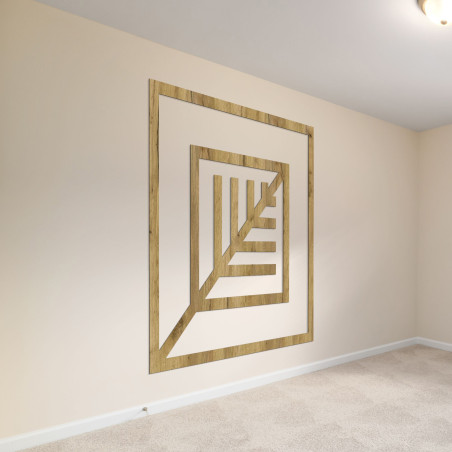 Tablou geometric din lemn cu design minimalist pentru perete