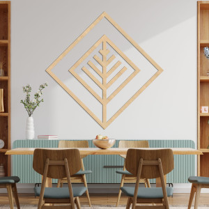 Tablou geometric din lemn cu design minimalist pentru perete 2