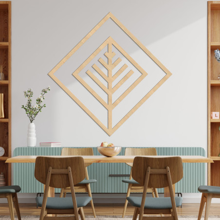 Decorațiune murală geometrică modernă din lemn pentru un interior elegant