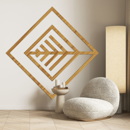 Tablou geometric din lemn cu design minimalist pentru perete