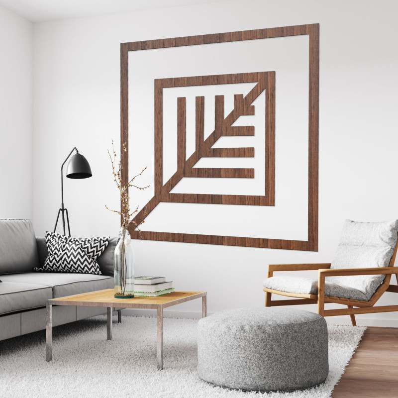 Decorațiune murală geometrică modernă din lemn pentru un interior elegant