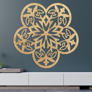 Decor de perete din lemn mandala floare tăcută - FLORIVA 2