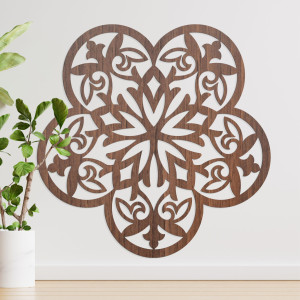 Decor de perete din lemn mandala floare misterioasă - AURELIA 2