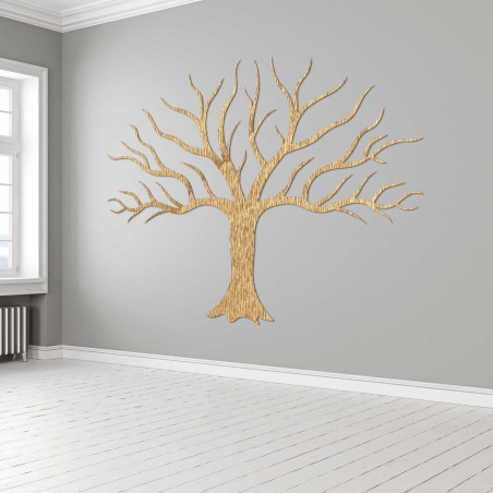 Pictură murală decorativă din lemn cu ramuri de copaci
