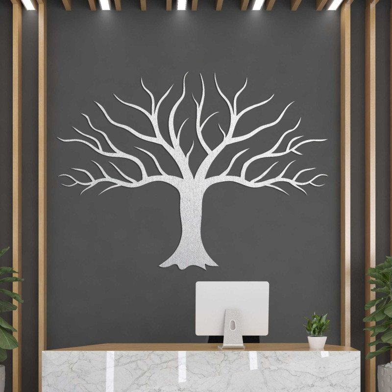 Pictură murală decorativă din lemn cu ramuri de copaci