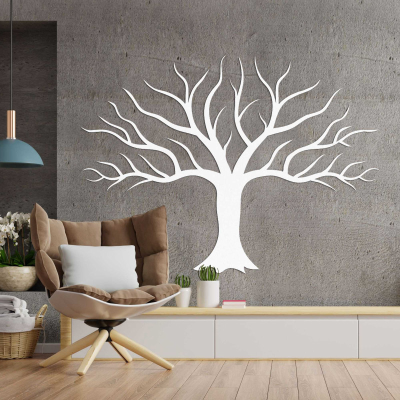 Pictură murală decorativă din lemn cu ramuri de copaci