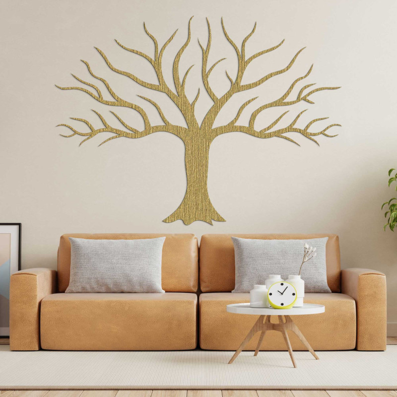 Pictură murală decorativă din lemn cu ramuri de copaci