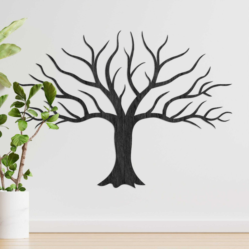 Elegantul decor din lemn pentru brad va impresiona prin designul său minimalist și manopera precisă.