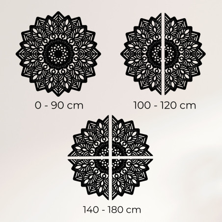 Decorațiune murală luxoasă din lemn cu motiv de mandală solară