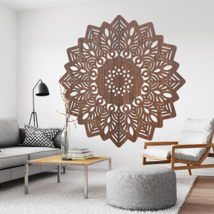 Decorațiune de perete din lemn în formă de mandala soarelui - IGNEUS 2