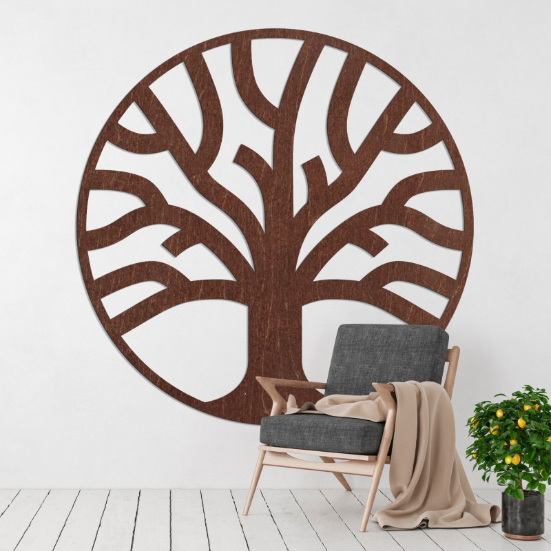 Decor elegant de perete din lemn copac de viață - SILVA