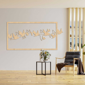 Tablou de perete din lemn păsări - RODDO 2