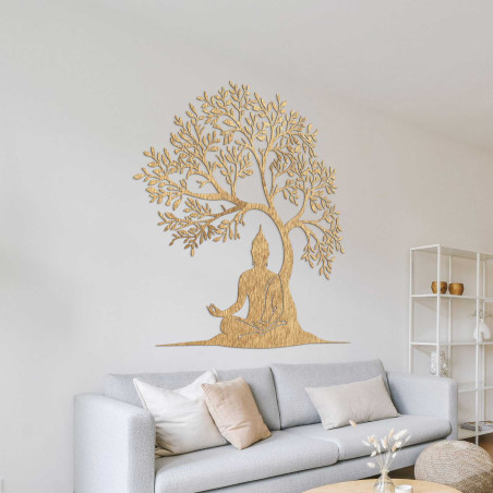 Decor din lemn Buddha și copacul vieții - MEARNE