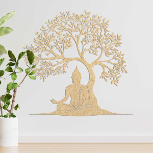 Decor din lemn Buddha și copacul vieții - MEARNE 2